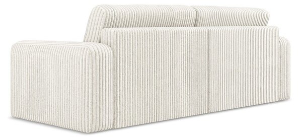 Kremowa sztruksowa rozkładana sofa ze schowkiem 252 cm Kona – Makamii