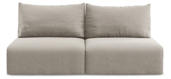 Szarobrązowa aksamitna rozkładana sofa ze schowkiem 216 cm Kalena – Makamii