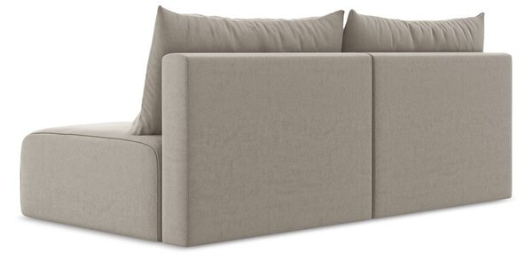 Szarobrązowa aksamitna rozkładana sofa ze schowkiem 216 cm Kalena – Makamii
