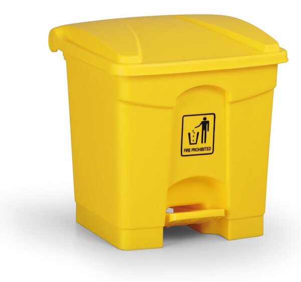 Uniwersalny kosz na śmieci z pedałem, 30 l, żółty