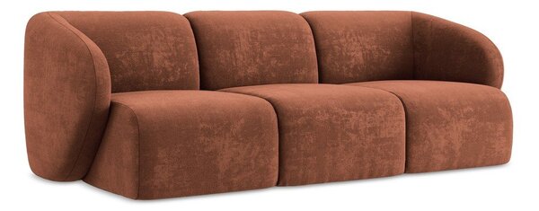 Sofa z tkaniny szenilowej w kolorze terakoty 244 cm Lani – Makamii