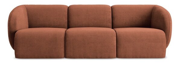 Sofa z tkaniny szenilowej w kolorze terakoty 244 cm Lani – Makamii