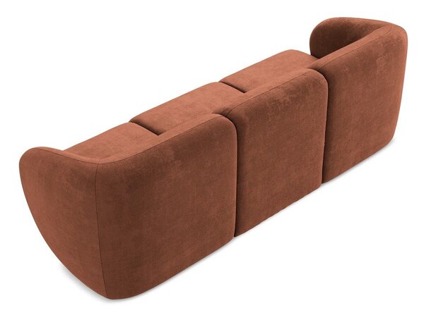 Sofa z tkaniny szenilowej w kolorze terakoty 244 cm Lani – Makamii