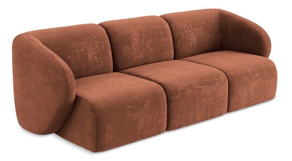 Sofa z tkaniny szenilowej w kolorze terakoty 244 cm Lani – Makamii