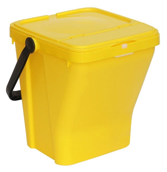 Plastikowy kosz na śmieci do segregacji ECOTOP II, żółty