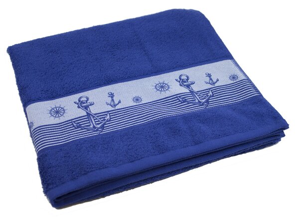 Ręcznik kąpielowy Navy Marynarz niebieski, 70 x 140 cm