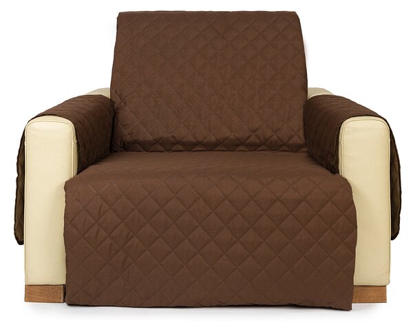 Narzuta na fotel Doubleface brązowa/beżowa, 60 x 220 cm, 60 x 220 cm