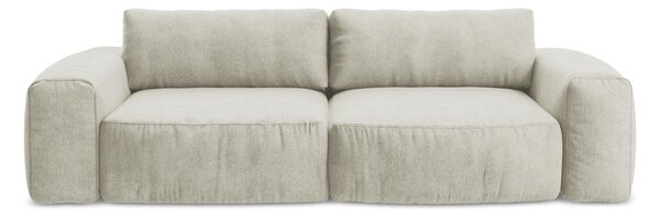 Beżowa rozkładana sofa z tkaniny szenilowej 275 cm Kuki – Makamii