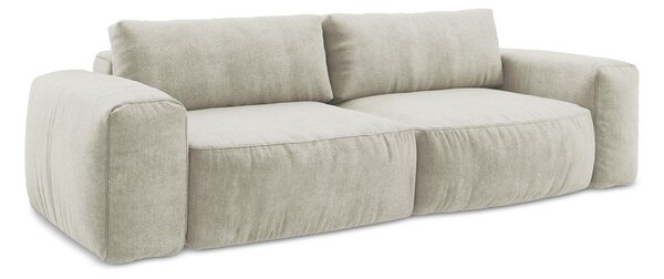 Beżowa rozkładana sofa z tkaniny szenilowej 275 cm Kuki – Makamii