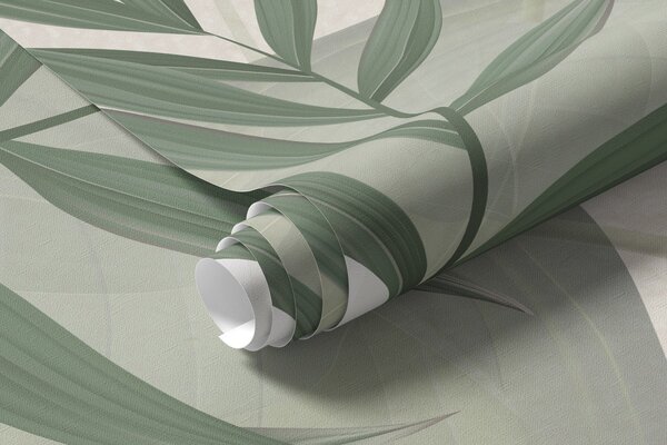Fototapety Pastelowe zielone rośliny paprocie, monstera i eukaliptus, jasne teksturowane tło, miękkie, Fototapety Natura, w09316 : Uwalls.pl