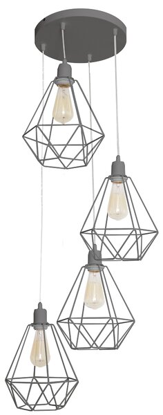 Lampa wisząca industrialna druciana KARO W-KD 1311/4 GR