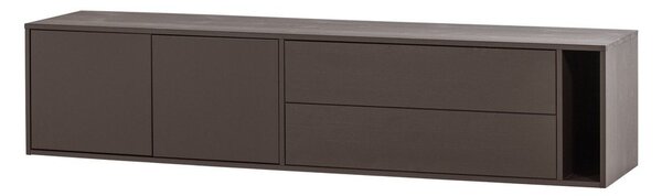 Ciemnobrązowa szafka pod TV z litego drewna sosnowego 200x45x44 cm Settle Down – vtwonen