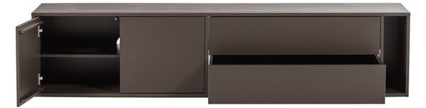 Ciemnobrązowa szafka pod TV z litego drewna sosnowego 200x45x44 cm Settle Down – vtwonen