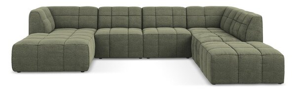 Zielony narożnik z materiału bouclé (w kształcie litery U) Aloha – Makamii