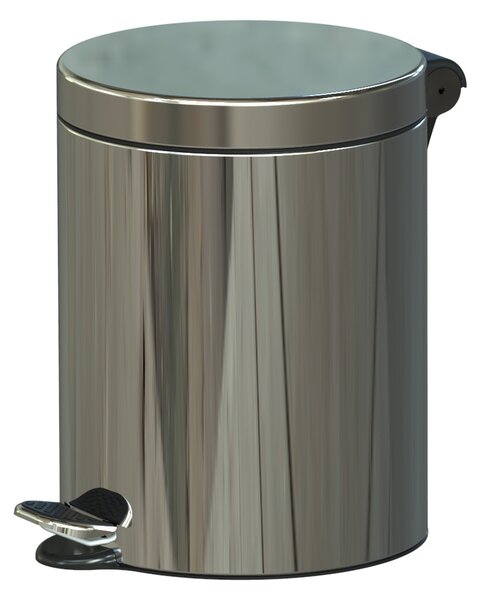Wewnętrzny kosz na śmieci z pedałem, 5 l, nierdzewny błyszczący