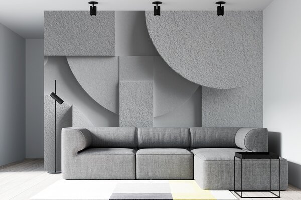 Fototapety Abstrakcyjna kompozycja z białymi trójwymiarowymi kształtami geometrycznymi, Fototapety Geometryczne, w04395v1 : Uwalls.pl