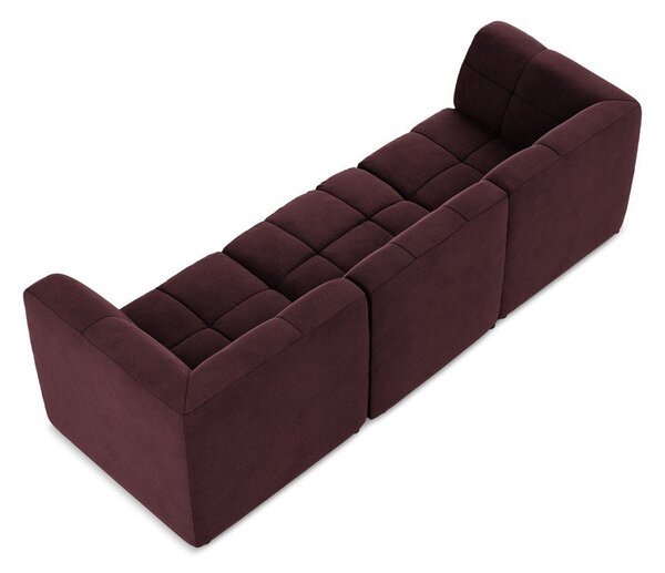 Bordowa aksamitna sofa 255 cm Aloha – Makamii