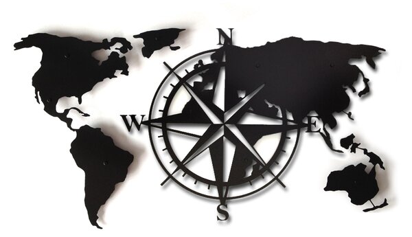 Dekoracyjna Mapa Świata Compass 3D