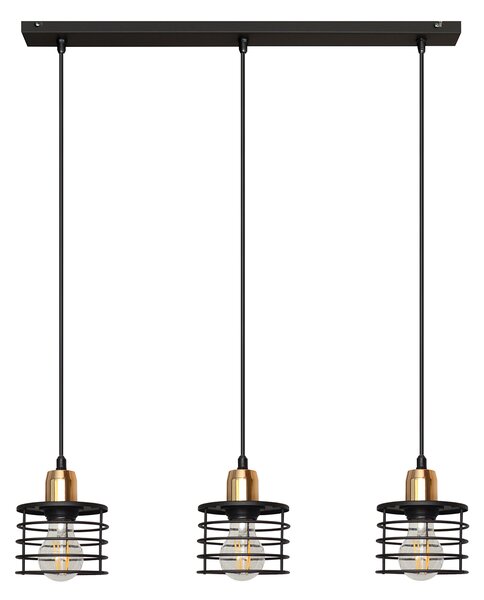 Lampa wisząca potrójna EDISON W-L 1366/3 BK+BR