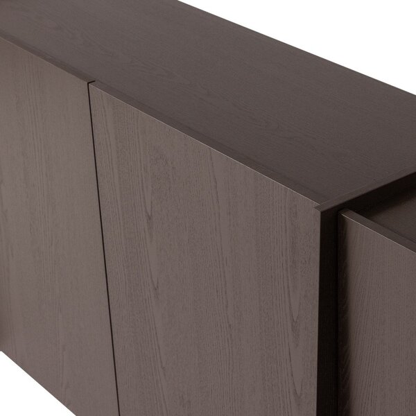 Ciemnobrązowa komoda w dekorze jesionu 200x85x44 cm Brock – WOOOD