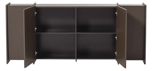Ciemnobrązowa komoda w dekorze jesionu 200x85x44 cm Brock – WOOOD