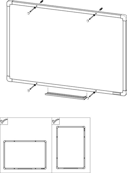 Biała magnetyczna tablica do pisania boardOK 1800 x 1200 mm, anodowana rama