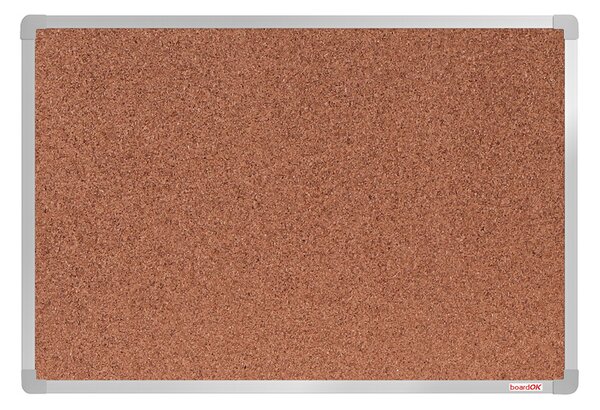 Tablica korkowa BoardOK w ramie aluminiowej, 600 x 900 mm, anodowana rama