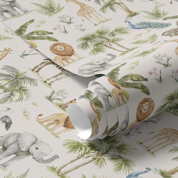 Tapety Afrykańskie zwierzęta wśród palm i egzotycznych roślin, Tapety natura, a00321 : Uwalls.pl