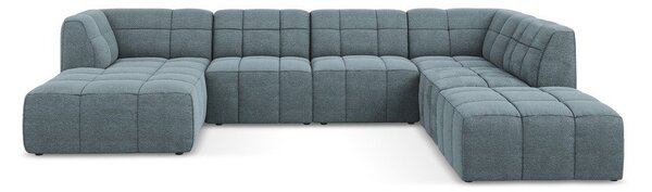 Niebieski narożnik z materiału bouclé (w kształcie litery U) Aloha – Makamii