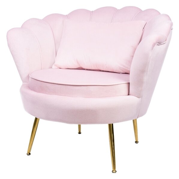Muszelka fotel różowy - poduszka