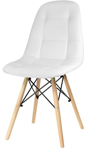Ivar krzesło tapicerowane białe - ekoskóra