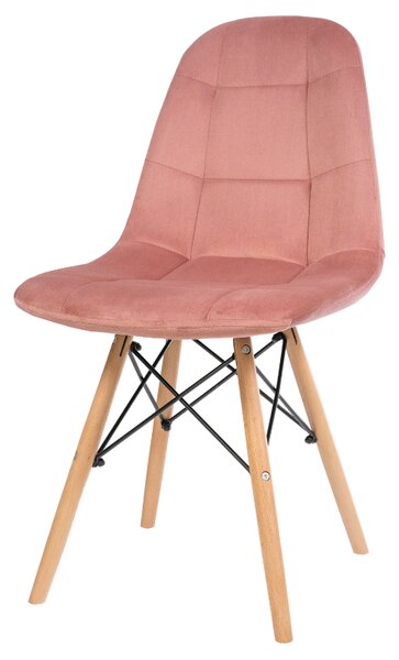 Ragnar krzesło tapicerowane różowe - welurowe