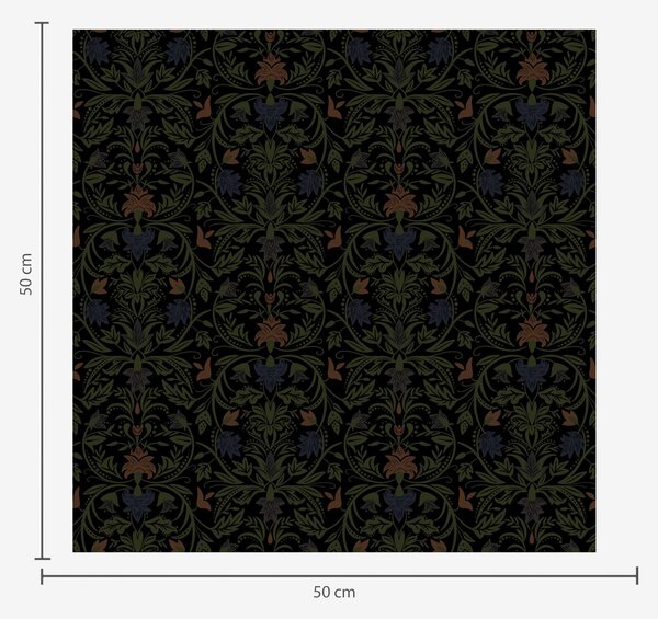 Tapety Ciemny ornament z roślinami w klasycznym stylu, Tapety Z kwiatami, a00412 : Uwalls.pl