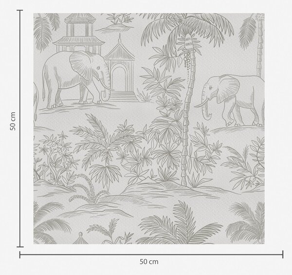 Tapety Monochromatyczne słonie i dżungla w stylu graficznym, Tapety orientalne, a00410 : Uwalls.pl