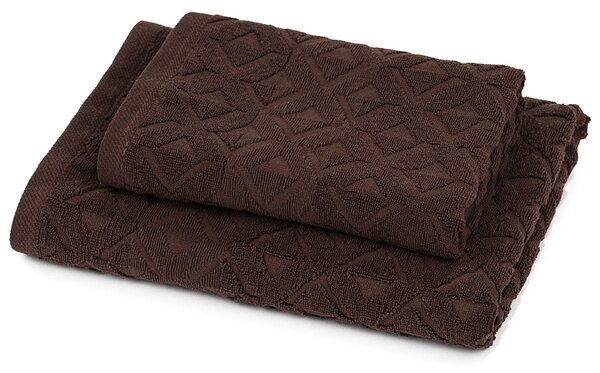 Zestaw Rio ręcznik i ręcznik kąpielowy brązowy, 50 x 100 cm, 70 x 140 cm