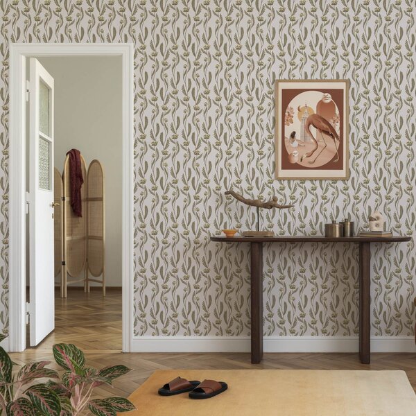 Tapety Pionowy ornament z białymi kwiatami na różowym tle, Tapety Z kwiatami, a00476 : Uwalls.pl