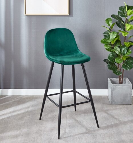 Hoker NILSON zielony krzesło barowe tapicerowane welur