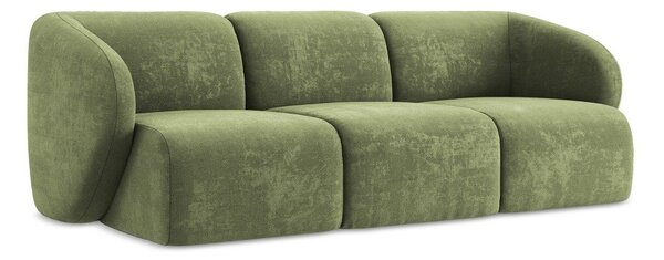 Zielona sofa z tkaniny szenilowej 244 cm Lani – Makamii