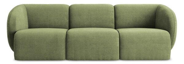Zielona sofa z tkaniny szenilowej 244 cm Lani – Makamii