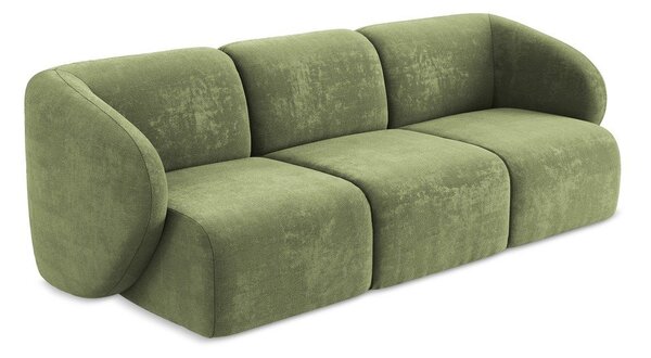 Zielona sofa z tkaniny szenilowej 244 cm Lani – Makamii