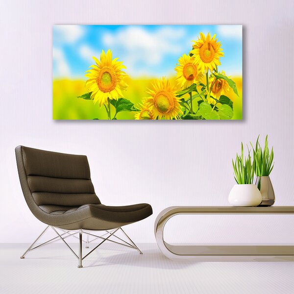 Obraz canvas Złoty Słonecznik w Detalu