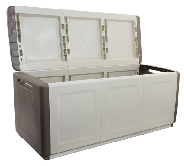 Plastikowa skrzynka z wiekiem, 1380x570x530 mm, beżowa