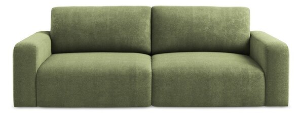 Zielona rozkładana sofa ze schowkiem z tkaniny szenilowej 252 cm Kona – Makamii