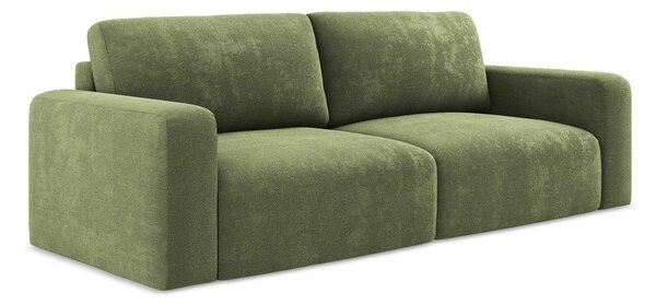 Zielona rozkładana sofa ze schowkiem z tkaniny szenilowej 252 cm Kona – Makamii