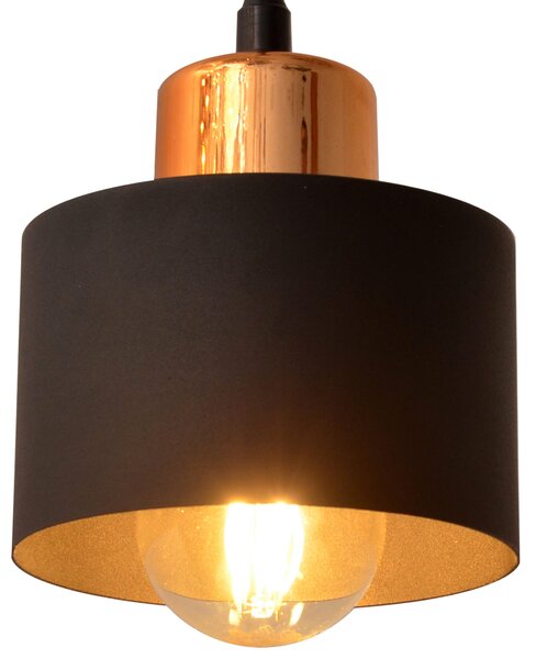 Plafon EDISON II P-1360/3 BK+BR