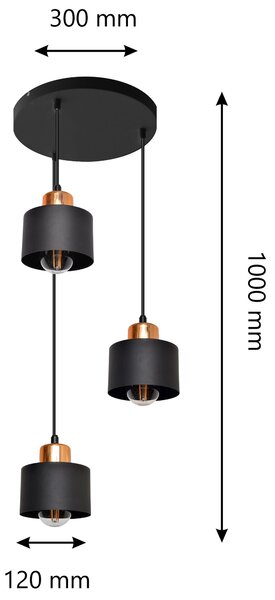 Lampa wisząca na kole EDISON II