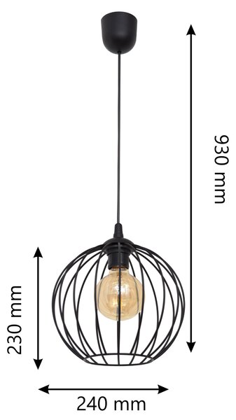 Lampa wisząca MERCURE czarna