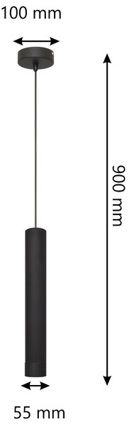 Lampa metalowa pojedyncza TUBA czarna