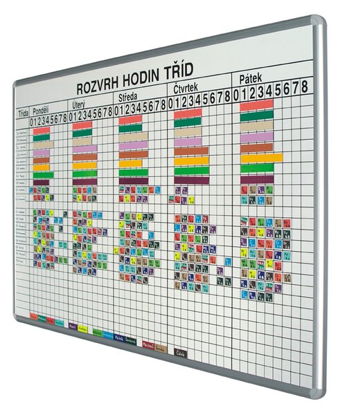 Tablica na plan lekcji ekoTAB, dla 26 klas, 1000 x 700 mm