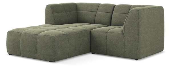 Zielony narożnik z materiału bouclé (lewostronny/z szezlongiem) Aloha – Makamii